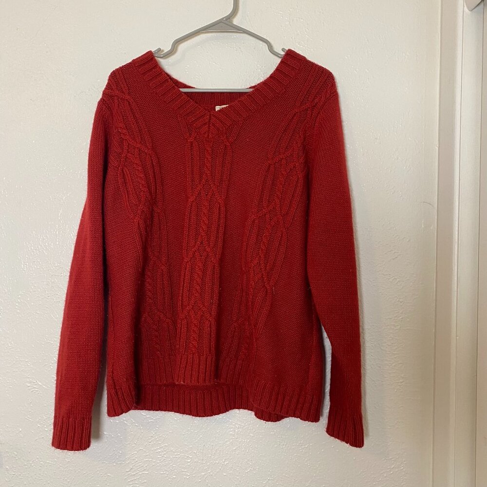 St John's Bay Red Fisherman Women's Sweater